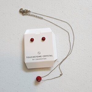 Touchstone Crystal July BIrthstone Necklace and Earrings Set